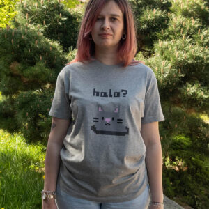 Koszulka z pikselowym kotem Bamboszem - HALO?