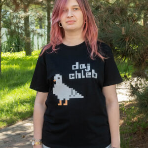 Koszulka z pikselowym gołębiem - DAJ CHLEB