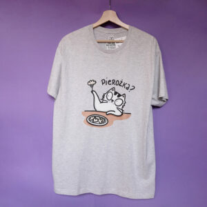 Koszulka z Panem Kotem Szczepanem oferującym pierożka