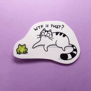 Naklejka Pan Kot Szczepan ogląda żabę