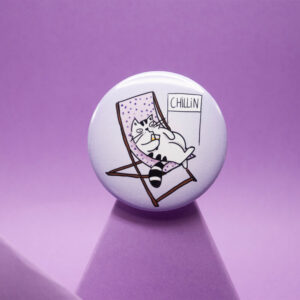 Duża przypinka Pan Kot Szczepan się chilluje