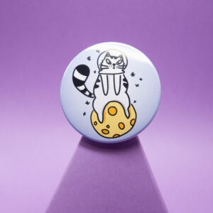 Duża przypinka Pan Kot Szczepan na księżycu