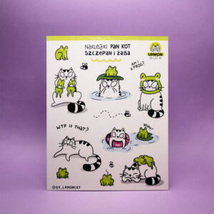 Zestaw naklejek Pan Kot Szczepan i żaba