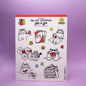 Zestaw naklejek Pan Kot Szczepan gra w gry