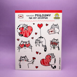 Zestaw naklejek miłosny Pan Kot Szczepan