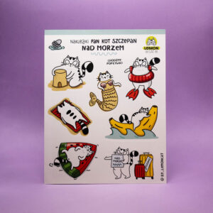Zestaw naklejek Pan Kot Szczepan nad morzem