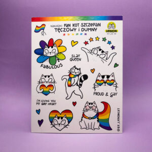 Zestaw naklejek Pan Kot Szczepan tęczowy i dumny