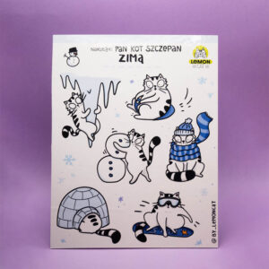 Zestaw naklejek Pan Kot Szczepan zimą