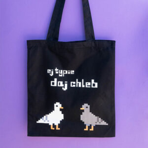 Torba z pikselowym Typem Gołębiem - ej typie daj chleb