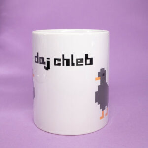 Kubek z gołębiem - daj chleb