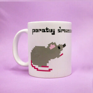 Kubek ze szczurem - poratuj śmieciem kierowniku