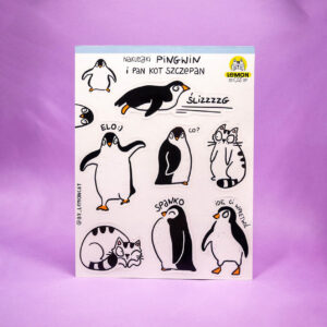 Zestaw naklejek pingwin i Pan Kot Szczepan