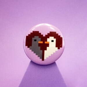 Duża przypinka ZAKOCHANE GOŁĄBKI