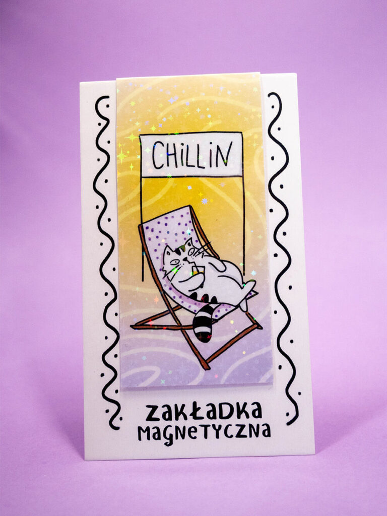 Zakładka magnetyczna do książki z chillującym Panem Kotem Szczepanem