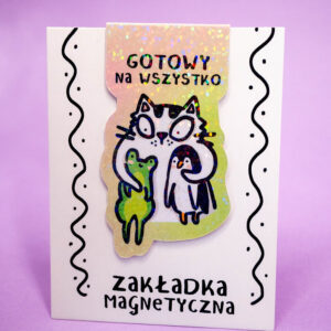 Zakładka magnetyczna do książki z Panem Kotem Szczepanem, żabą i pingwinem