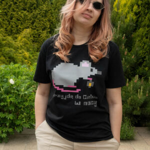 Koszulka z pikselowym szczurem - przyjdę do ciebie w nocy