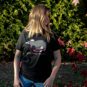 Koszulka z pikselowym szczurem - zjem twoje śmieci